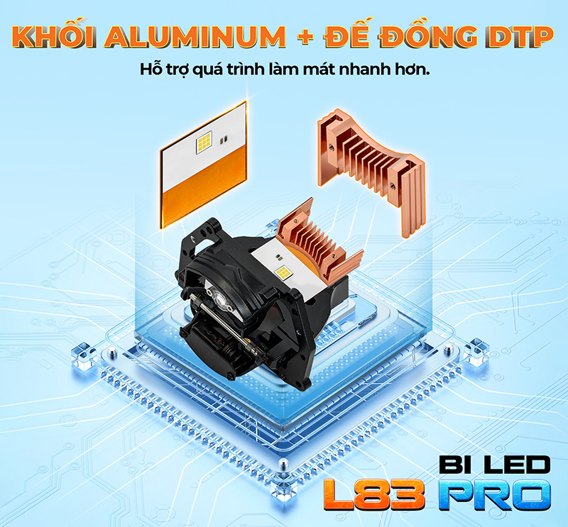 Bi led Henvvei L83 Pro khoi aluminum