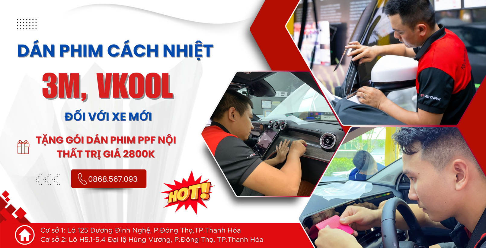 2T Việt Nam Auto - Camera 360 dct, màn hình android, độ đèn xe ô tô, dán phim cách nhiệt, phụ kiện đồ chơi xe hơi banner phim 1