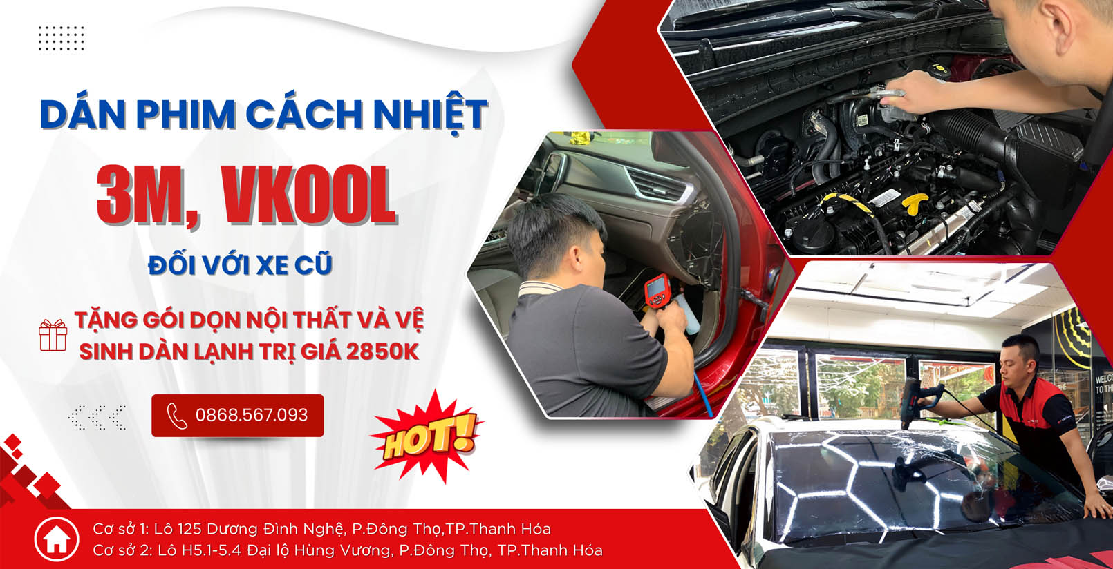 2T Việt Nam Auto - Camera 360 dct, màn hình android, độ đèn xe ô tô, dán phim cách nhiệt, phụ kiện đồ chơi xe hơi banner phim 2