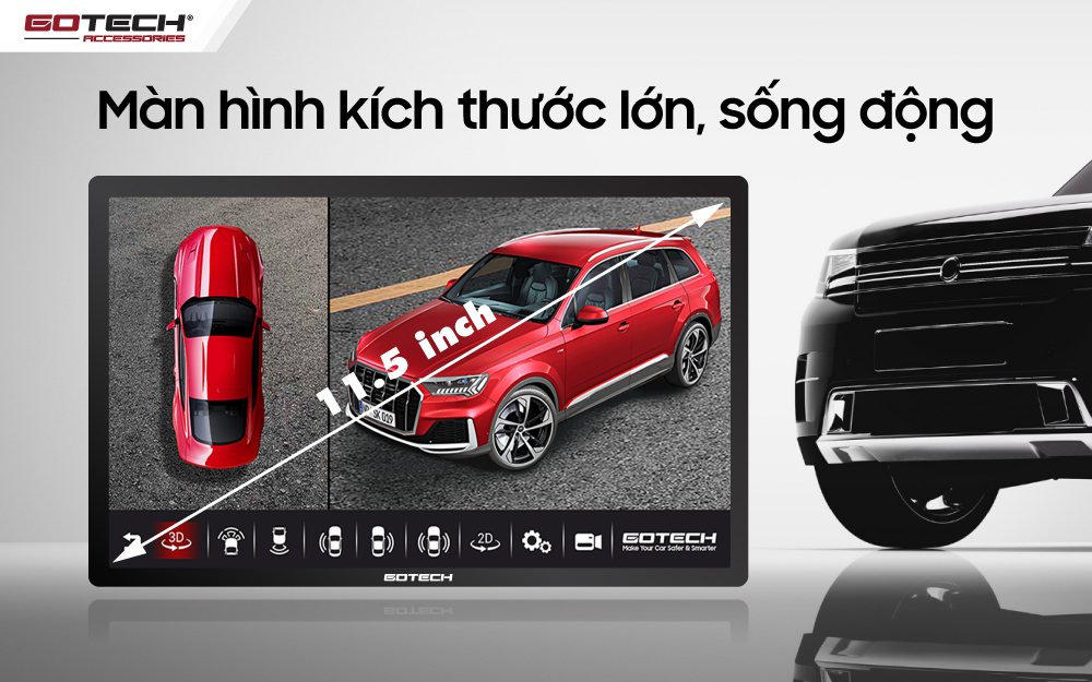 man hinh o to gotech gt11 5i 360 kich thuoc lon
