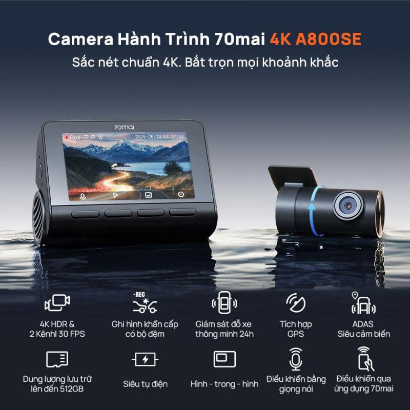Camera hành trình 70mai A800SE 4K HDR – Lựa chọn hoàn hảo cho hành trình an toàn camera hanh trinh 70mai a800se 4k hdr 4