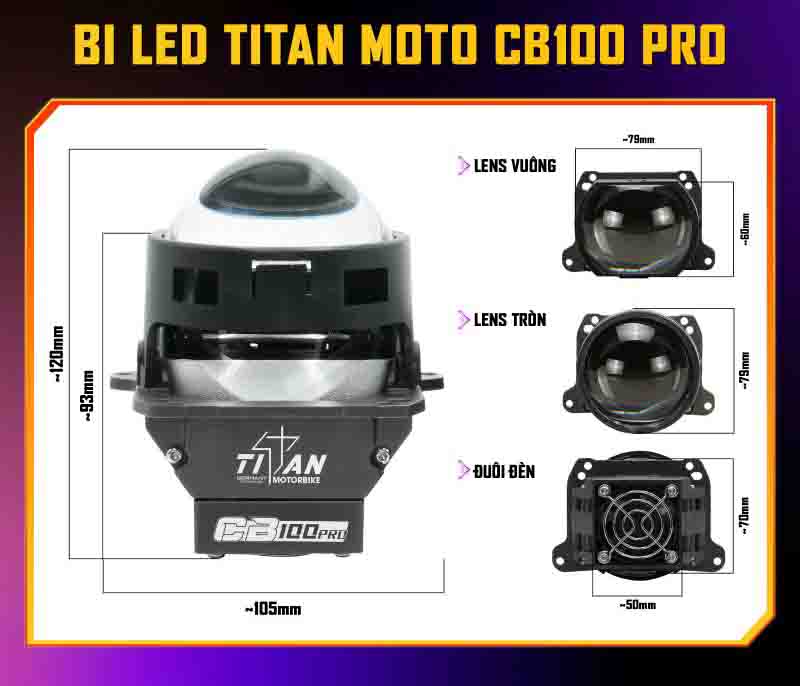 bi led titan moto cb100 pro 7