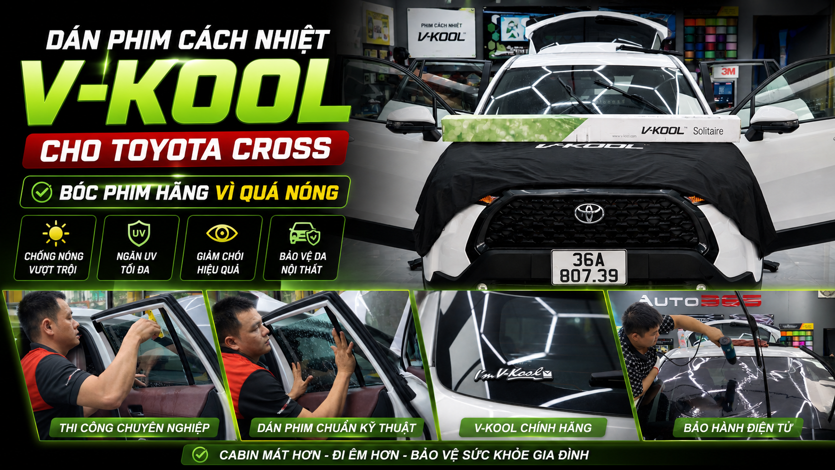 Dán phim cách nhiệt V-Kool cho Toyota Cross
