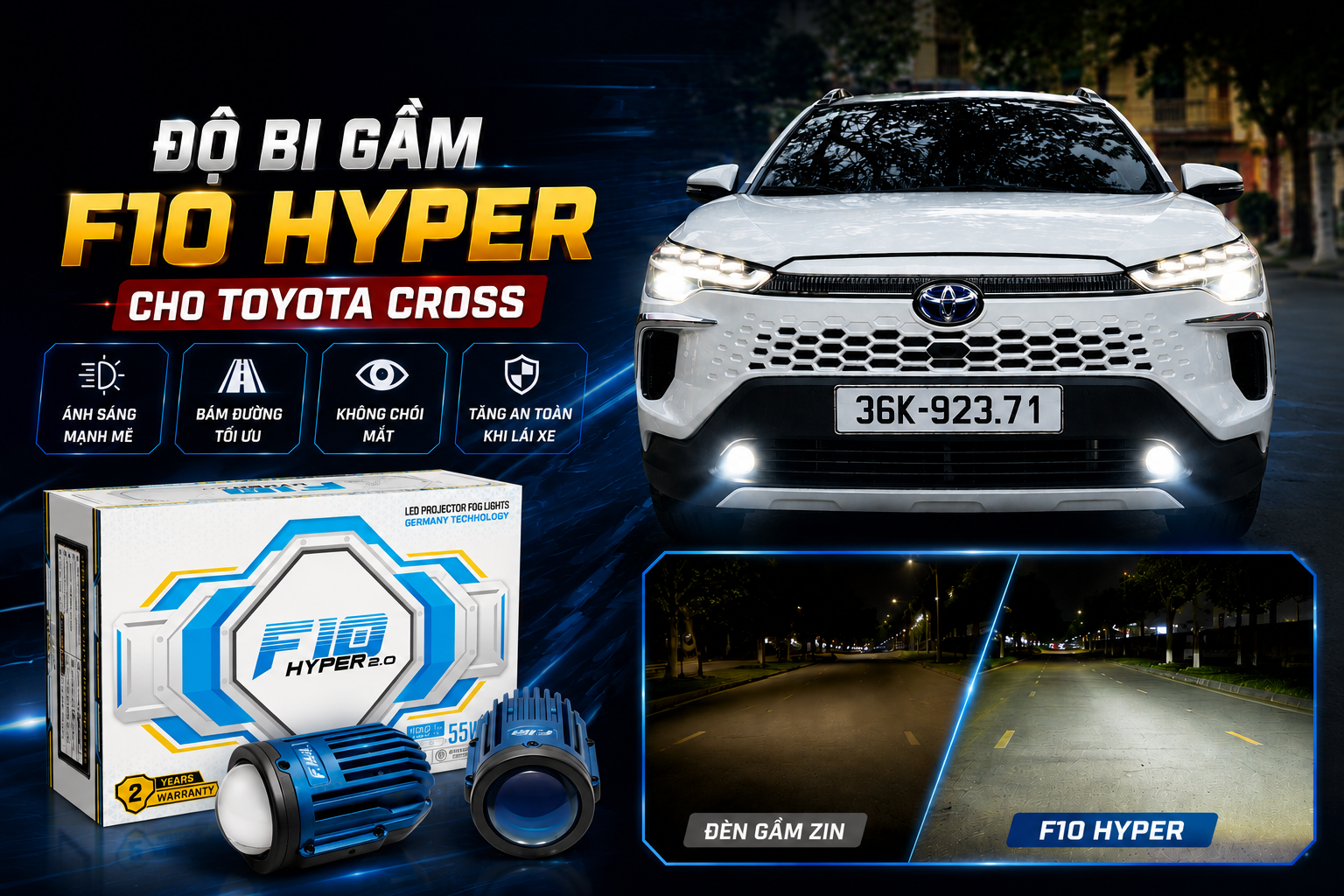 do bi gam f10 hyper cho toyota cross 7