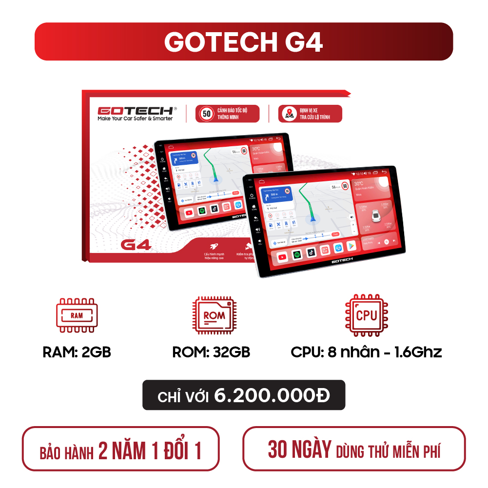 Màn hình Android ô tô Gotech G4 – Nâng Cấp Thông Minh, Lái Xe An Toàn & Tiện Nghi