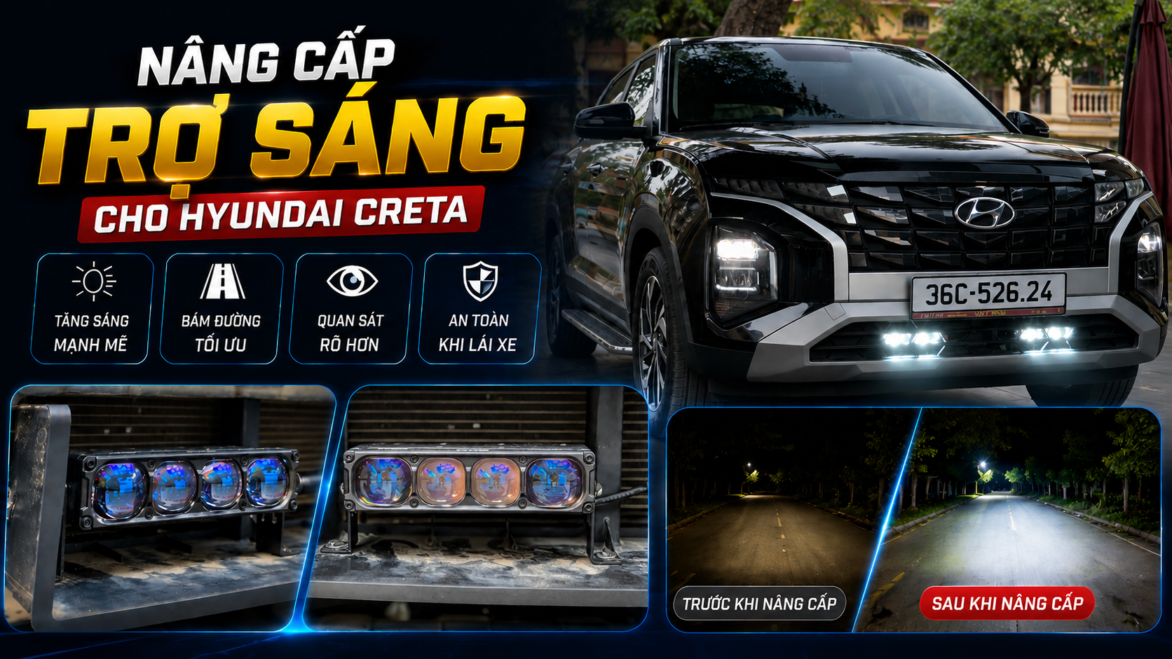 Nâng Cấp Trợ Sáng Cho Hyundai Creta
