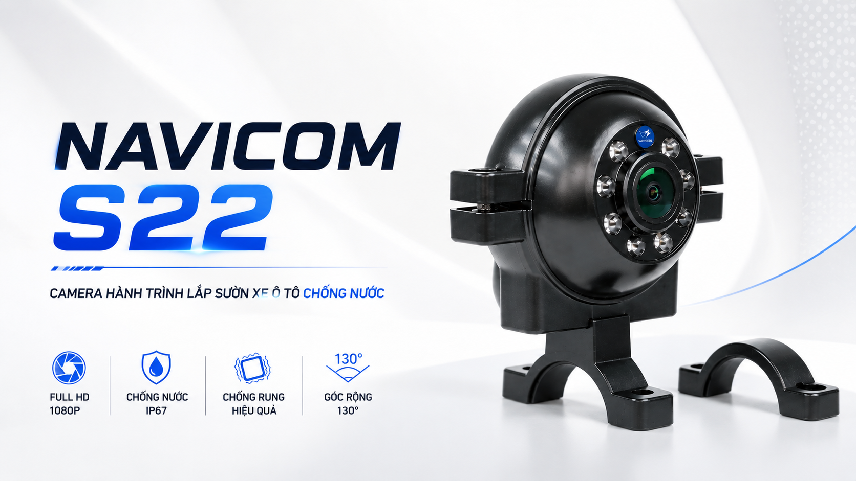 Camera Lắp Sườn Xe Ô Tô Navicom S22 Full HD 1080P Chống Nước