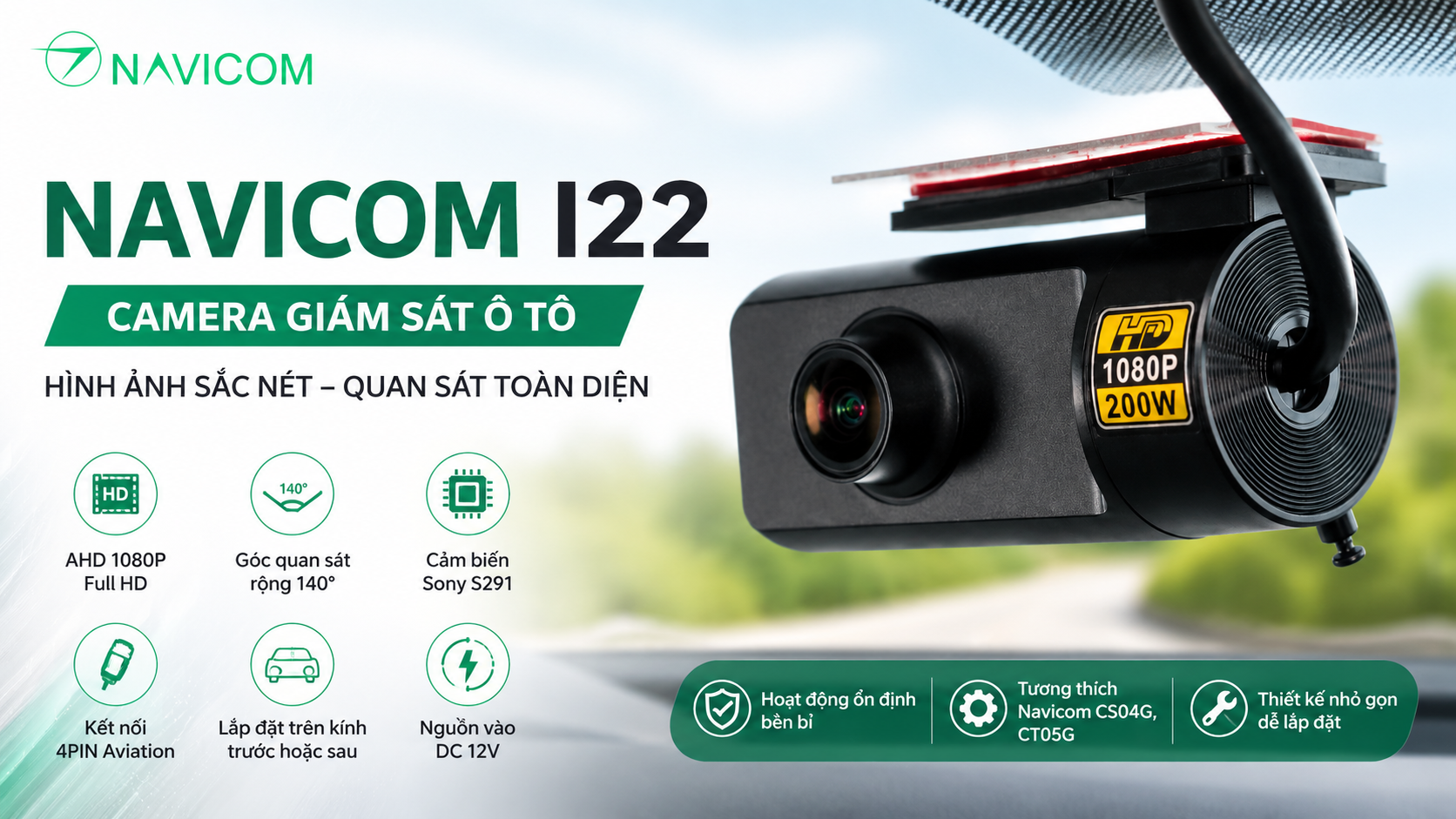Camera Giám Sát Ô Tô Navicom I22 Full HD 1080P – Giải Pháp Quan Sát Chuyên Dụng Cho Xe Ô Tô
