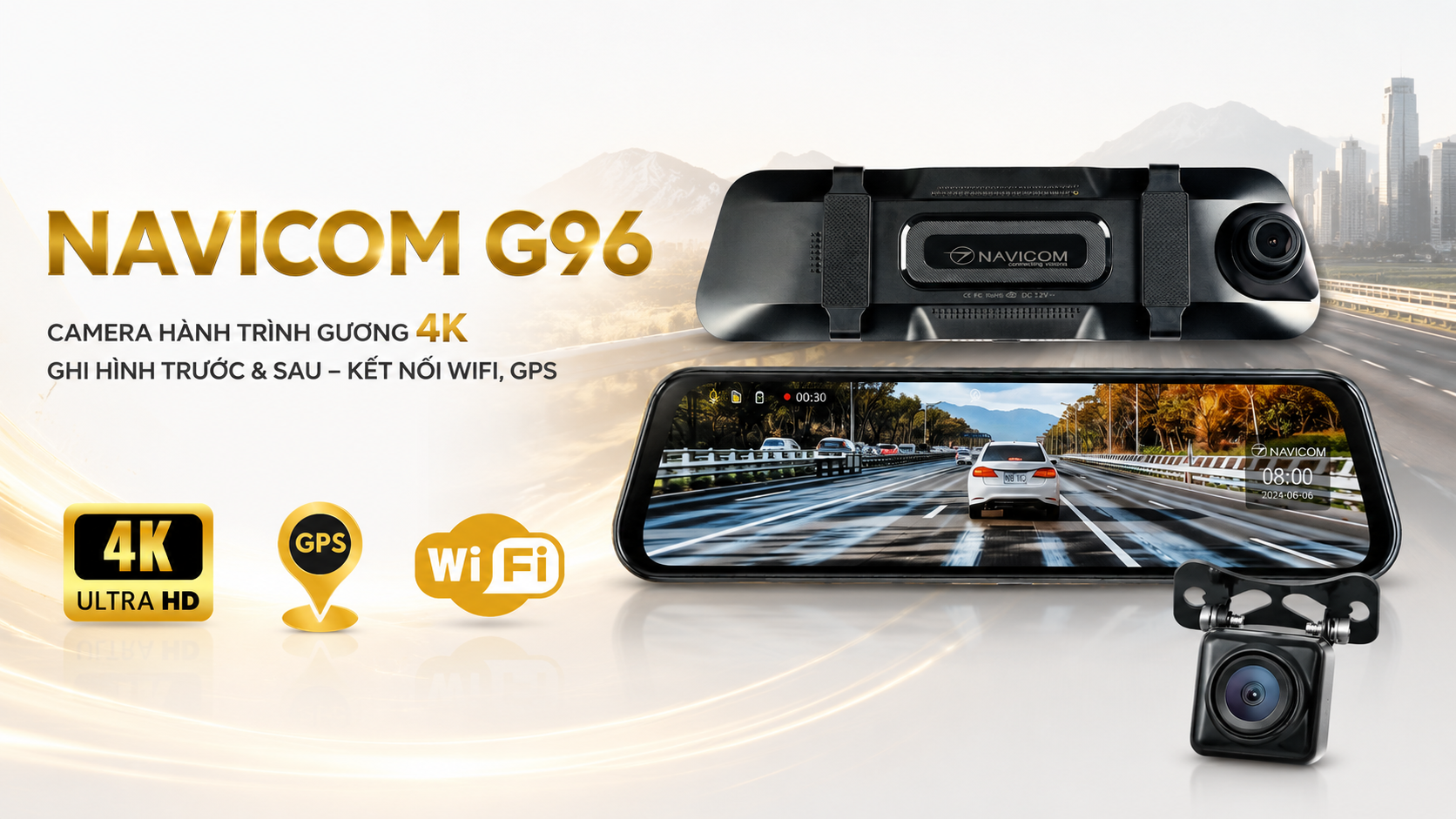 Camera Hành Trình Gương NAVICOM G96 4K