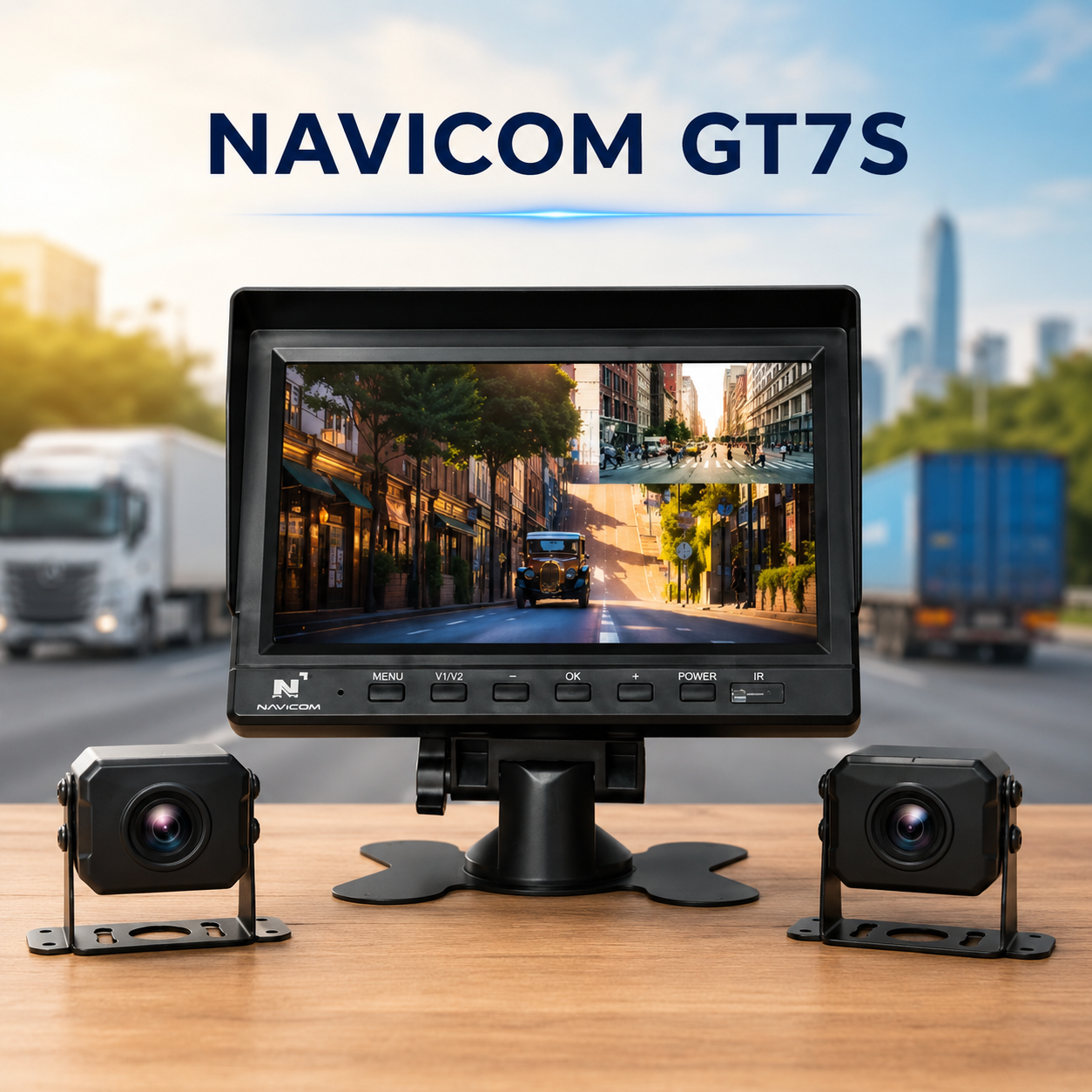 Camera Hành Trình Xe Tải 2 Kênh Navicom GT7S Màn Hình 7 Inch Full HD 1080P
