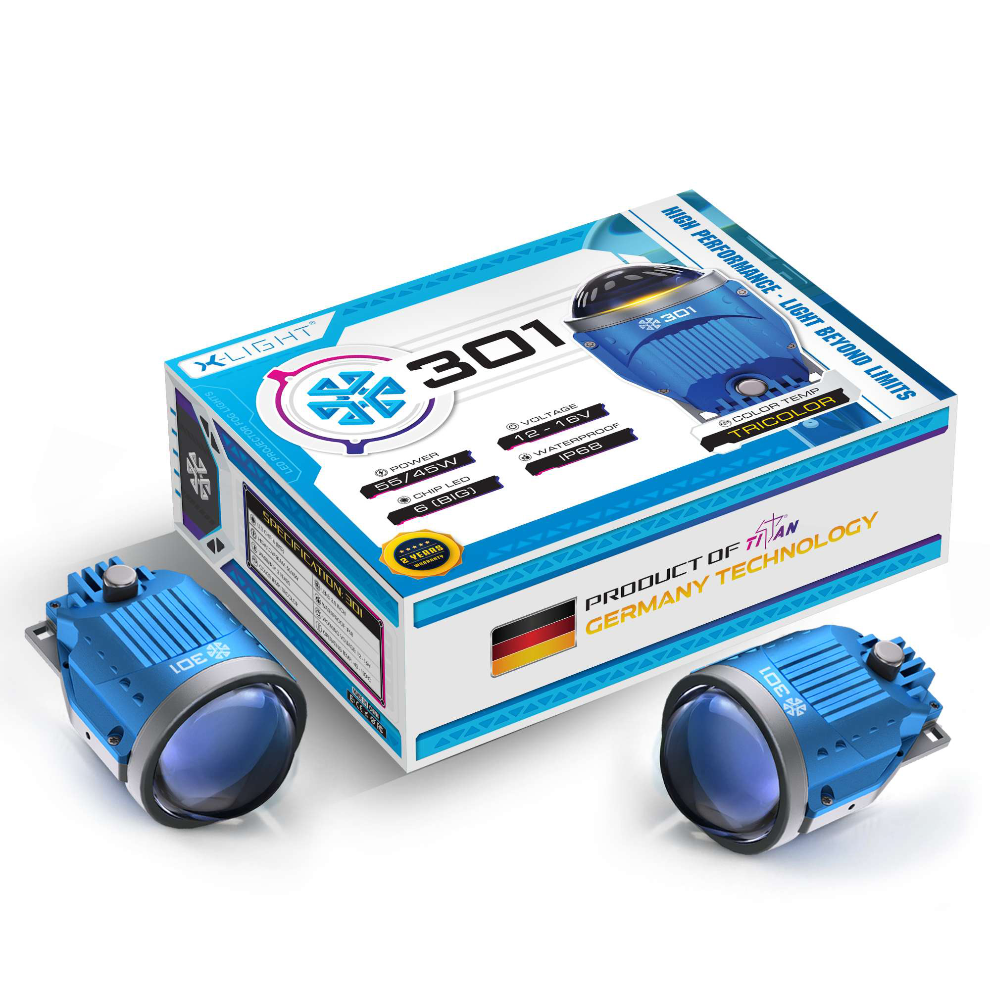 Alternative view of Đèn Bi Gầm X-Light 301 V2 – Nâng Cấp Ánh Sáng Gầm 3 Nhiệt Màu Cho Ô Tô