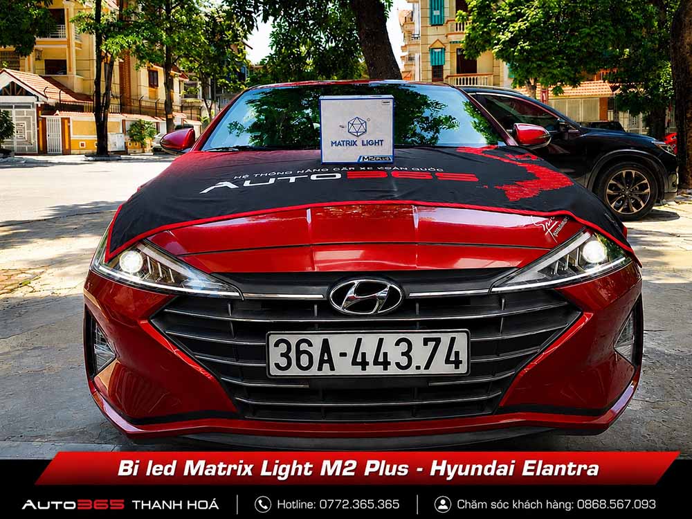 nang cap anh sang hyundai elantra 2018 voi bi led matrix light m2 plus