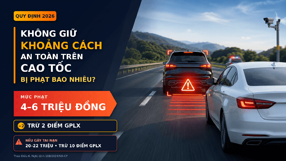 Không giữ khoảng cách an toàn trên cao tốc bị phạt bao nhiêu?
