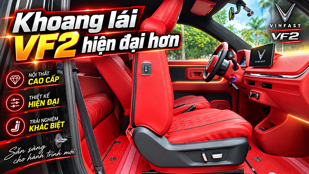 Khoang lái VF2 có cảm giác hiện đại hơn