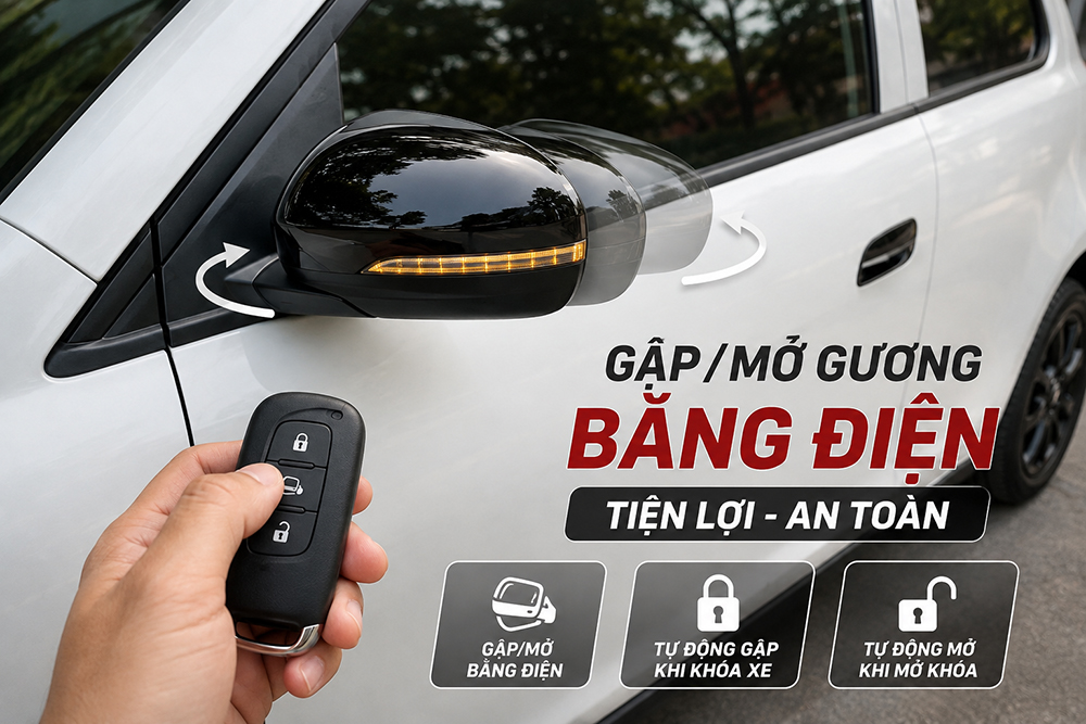 Lắp Gương Điện Cho VinFast VF2 thuận tiện cho đỗ xe