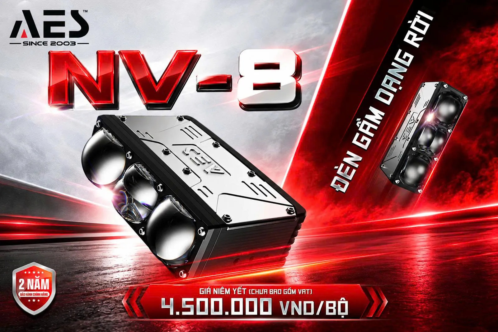 Đèn gầm dạng rời AES NV-8 2026